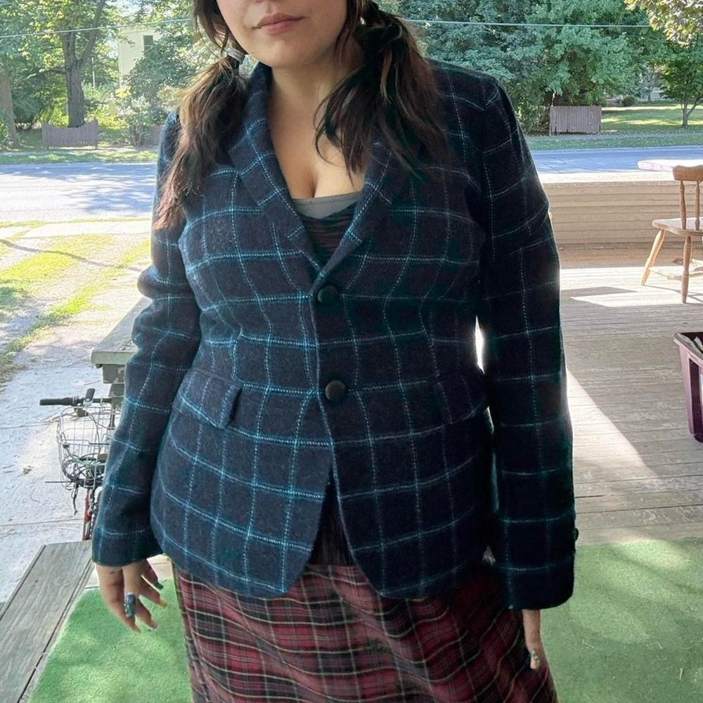 Talbots Wool Plaid Blazer